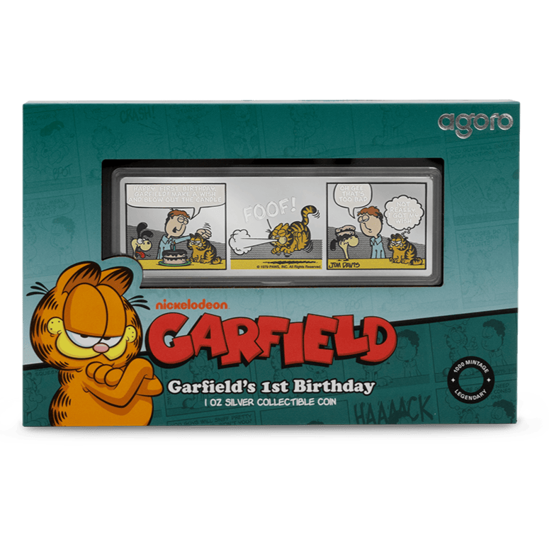 2025 NickToons – Garfield’s 1st Birthday Comic Strip $2 1oz Silver Coin