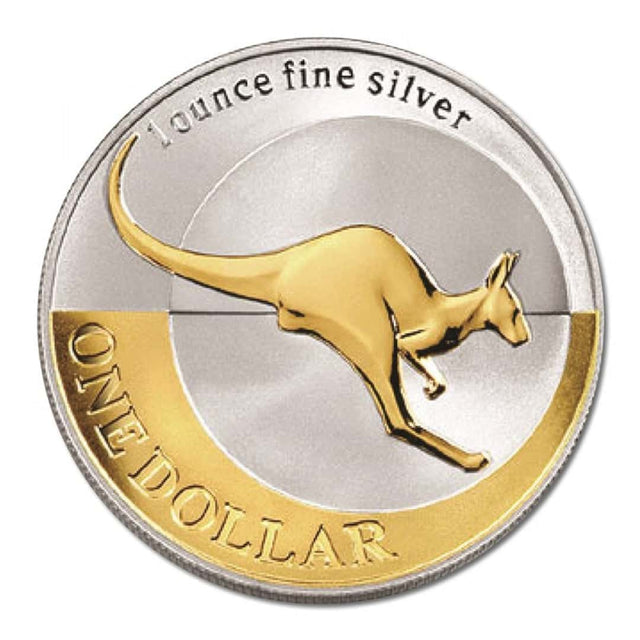 2004 $1 Selectively Gold Plated Silver Kangaroo Proof Coin