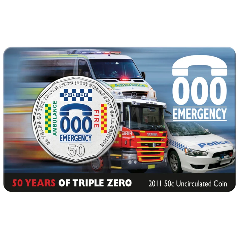 2011 50c Triple 000 Emergency Carded UNC