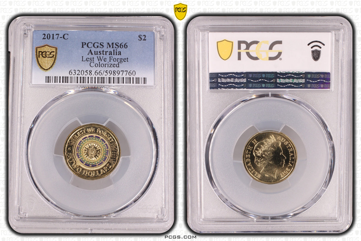 2017-C $2 MS66 Lest We Forget PCGS Graded Coin