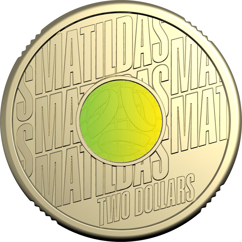 2026 $2 Matildas Coloured UNC Coin Carded