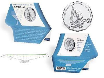 2008 50c Americas Cup 25th Anniversary - Australia II's Victory Uncirculated Coin