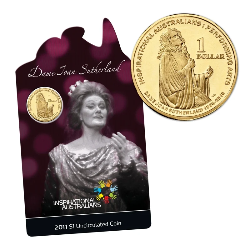 2011 $1 Inspirational Australians - Joan Sutherland UNC Coin