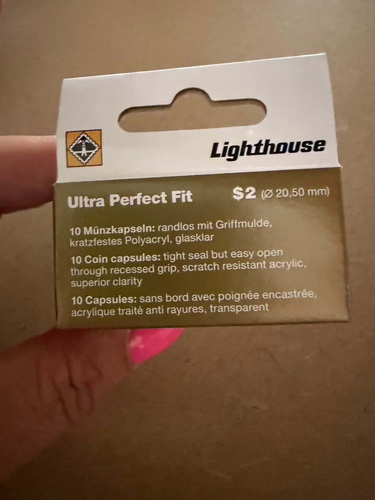 Lighthouse Ultra Perfect Fit Coin Capsule Australian $2 coin (20.5 mm)