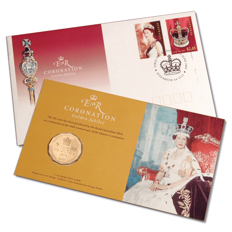 2003 QEII Coronation 50c Golden Jubilee PNC