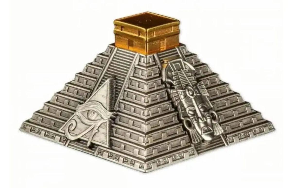 Mayan Pyramid of Chichen Itza 5Oz Silver Coin 50 Cordobas Nicaragua 2022