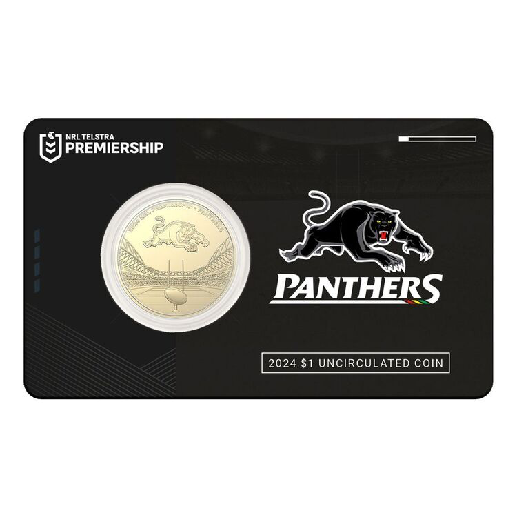 2024 NRL Penrith Panthers $1 Team Coin in Card
