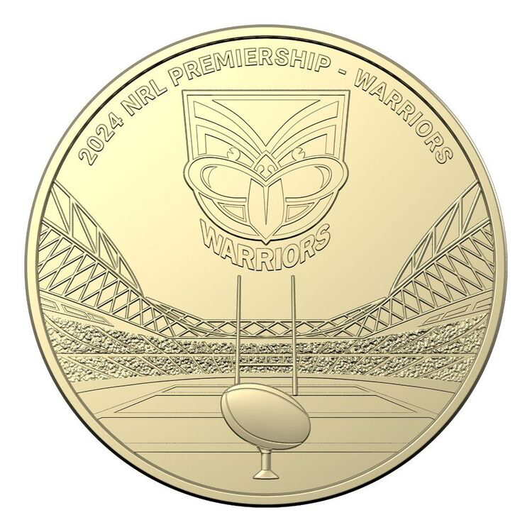 2024 NRL New Zealand Warriors $1 Team Coin in Card