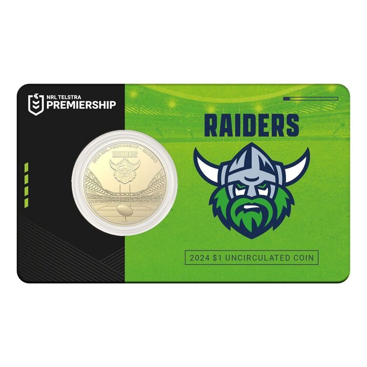 2024 NRL Canberra Raiders $1 Team Coin in Card