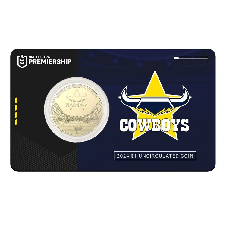2024 NRL North Queensland Cowboys $1 Team Coin in Card