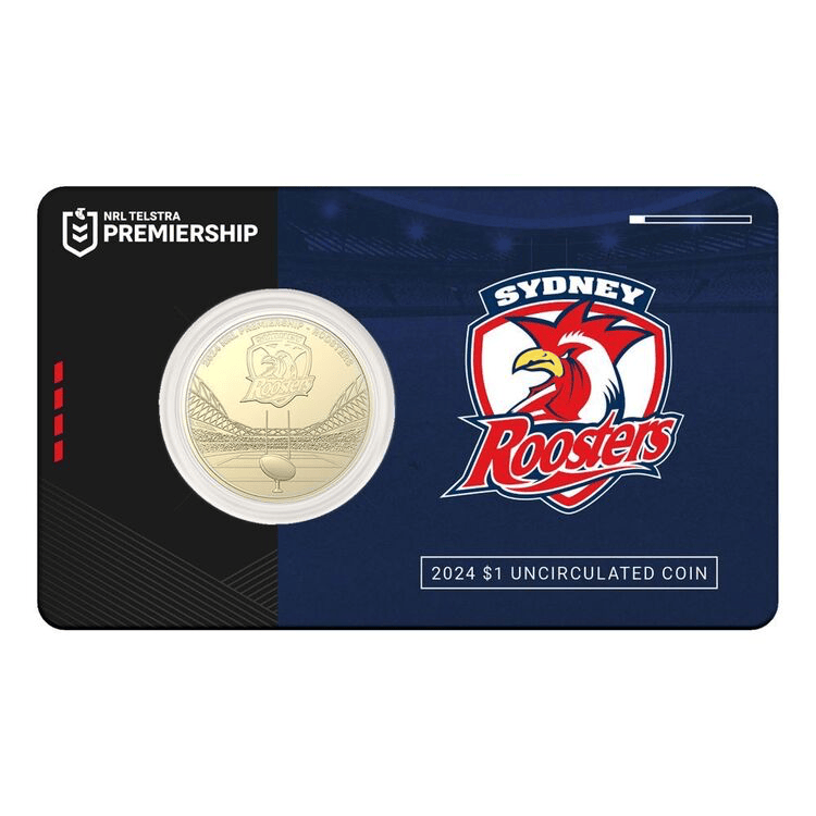 2024 NRL Sydney Roosters $1 Team Coin in Card