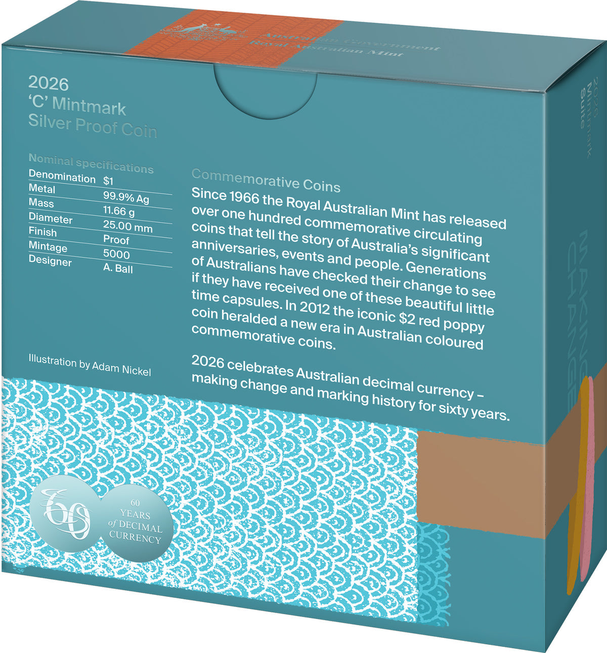 2026 $1 60th Anniversary of Decimal Currency Silver Proof Coin