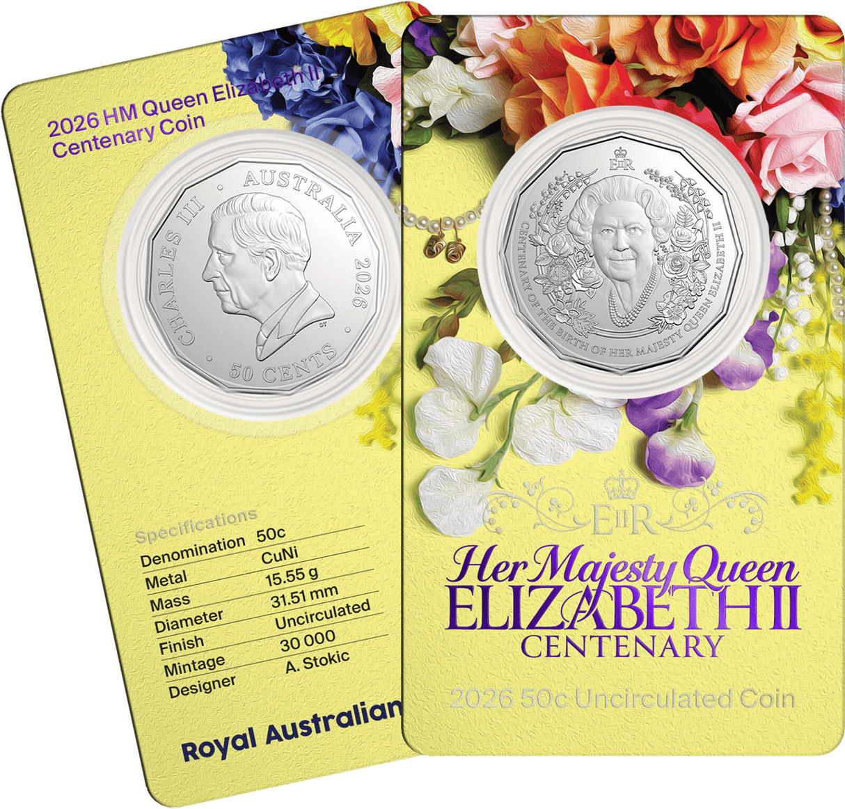 2026 Centenary of the Birth of Queen Elizabeth II 50c CuproNickel Uncirculated Coin