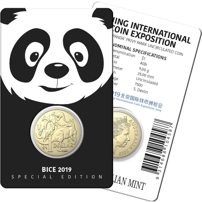 2019 $1 BICE Special Edition "Panda" Privy Mark UNC Coin