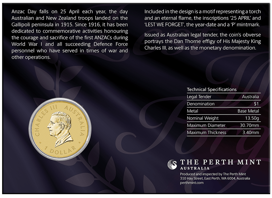 ANZAC Day 2026 Coin In Card