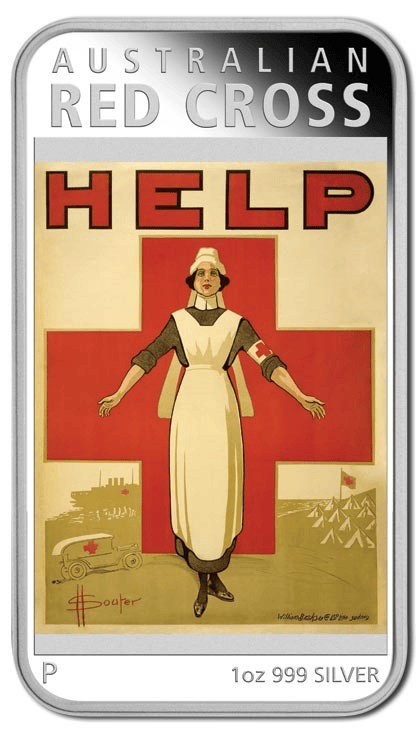 2015 $1 Posters of World War I Red Cross 1oz Silver Coin - Coin Only