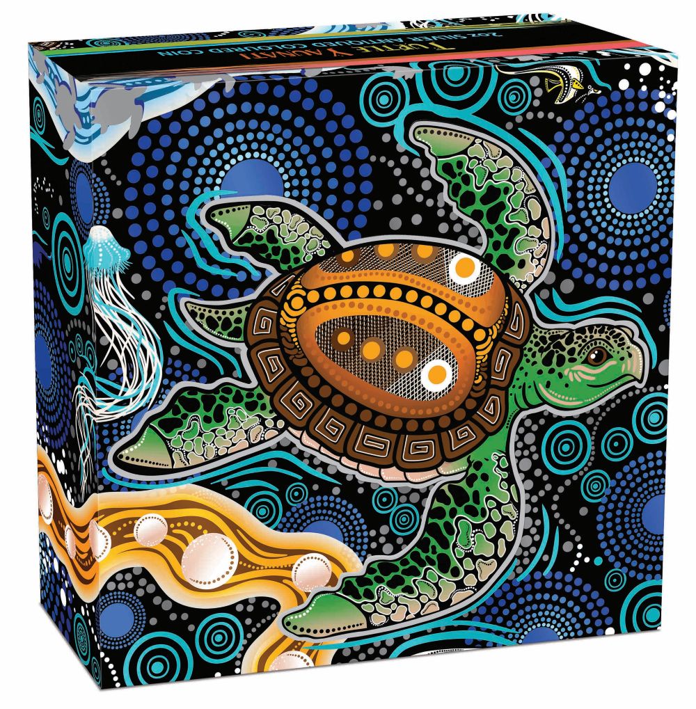 Turtle Yaunati 2026 $2 Australia Colour 2oz Silver Antique Coin