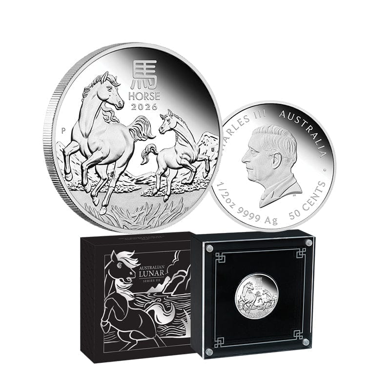Australian Lunar Series III 2026 Year of the Horse 1/2oz Silver Proof Coin - Nova Coins