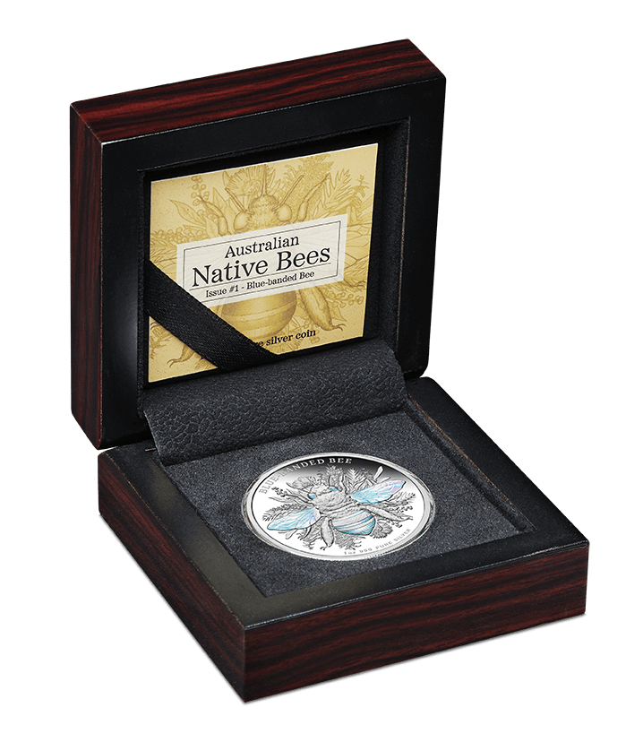Australian Native Bees - Blue - banded Bee 2025 1oz Silver Proof Hologram Coin - Nova Coins