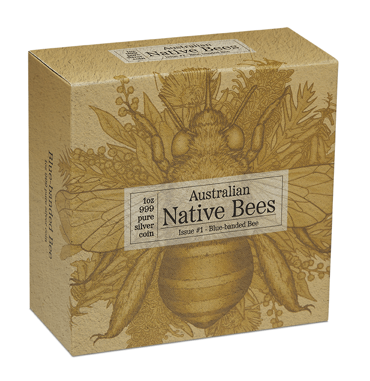 Australian Native Bees - Blue - banded Bee 2025 1oz Silver Proof Hologram Coin - Nova Coins