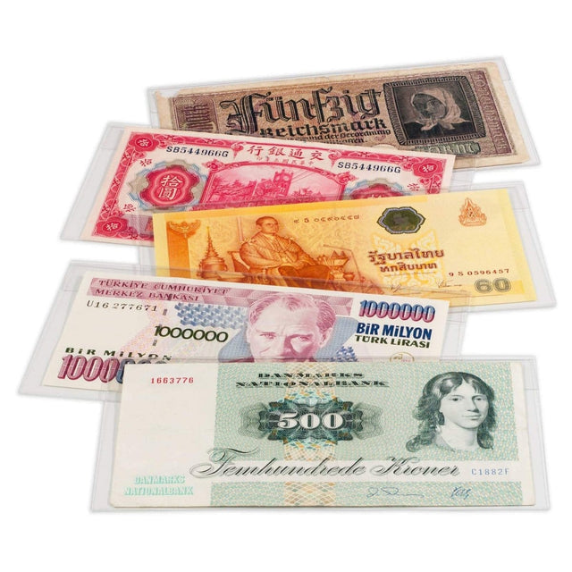 BASIC Banknote Sleeves, 170 x 90mm, pack of 50 - Nova Coins