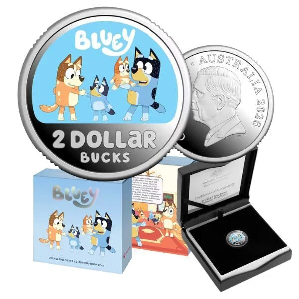 2026 Bluey $2 Coloured Silver Proof Coin