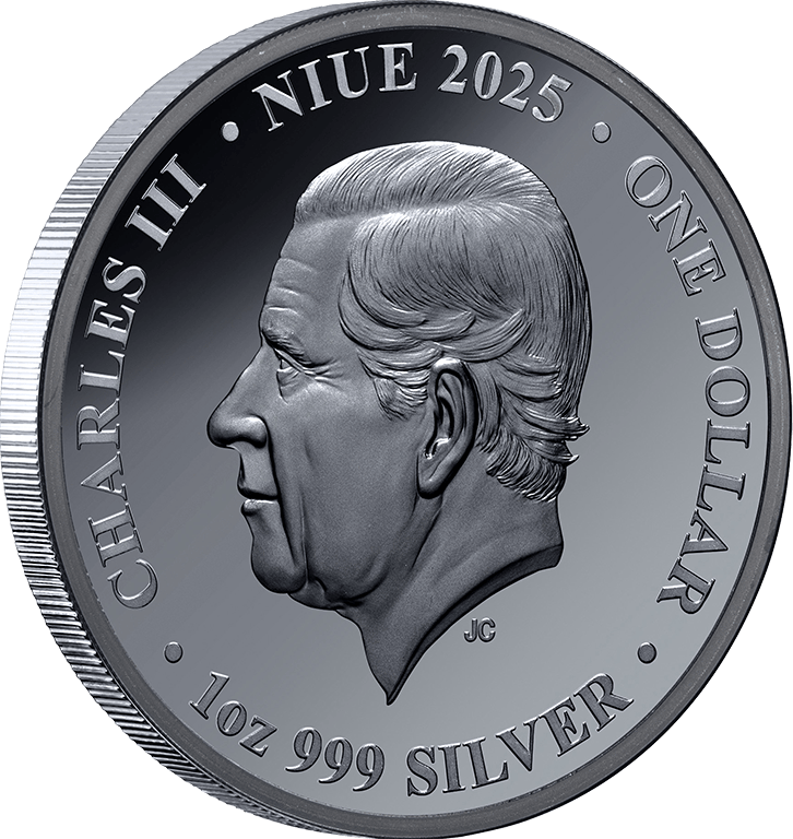 Australia At Night - 2025 Bottlenose Dolphin $1 1oz Silver Black Proof Coin