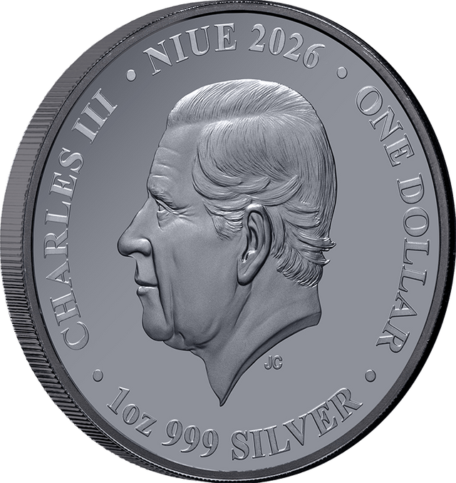 Chess Rook 2026 $1 1oz Silver Black Proof Coin - Nova Coins