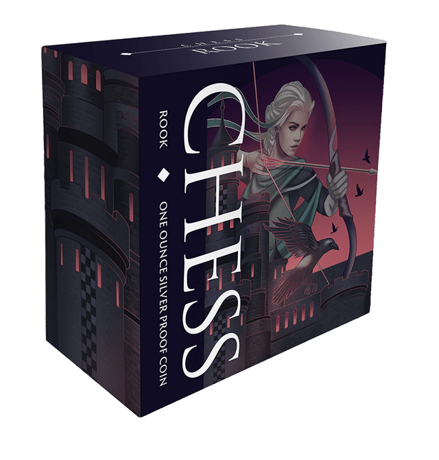 Chess Rook 2026 $1 1oz Silver Black Proof Coin - Nova Coins