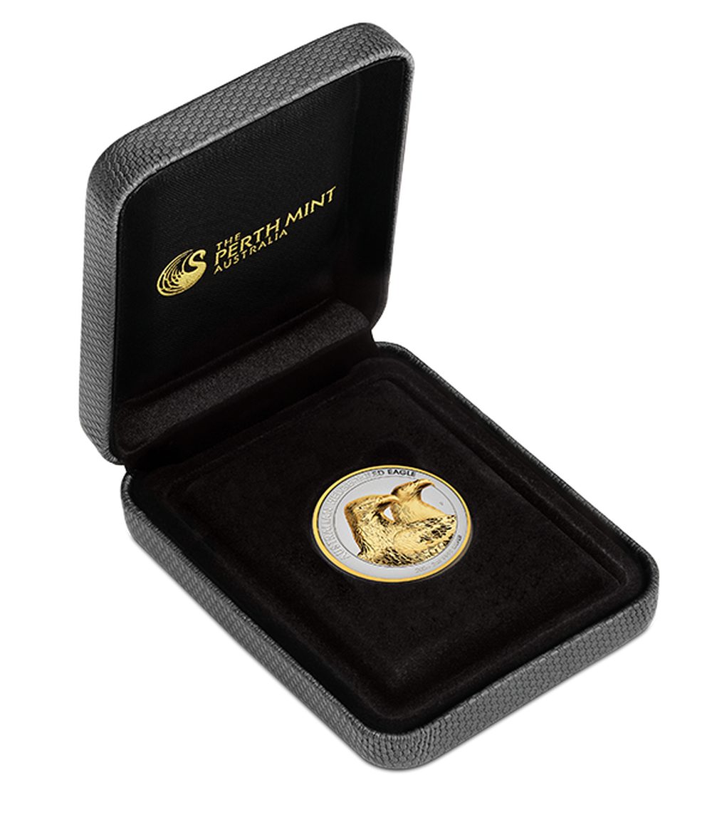 Wedge Tailed Eagle 2026 $2 2oz Silver Enhanced Reverse Proof Ultra High Relief Gilded Coin