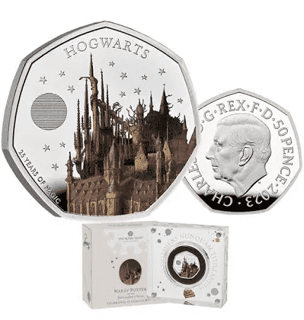 2023 50p Hogwarts School Coloured Silver Proof Coin
