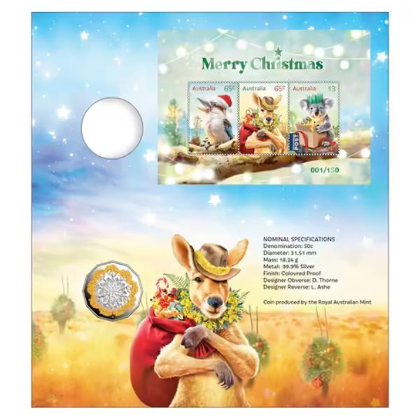 Merry Christmas Limited - Edition Silver Proof Coin and Minisheet Collection - Nova Coins