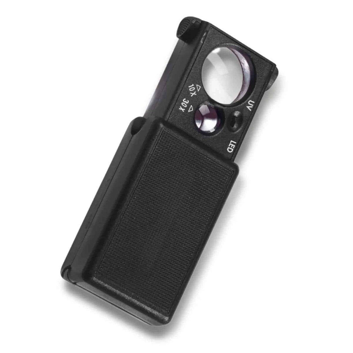 Pkt/FOLDING MAGNIFIER: Pull - out with LED & UV Lamp 10x - Nova Coins