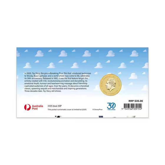 30 Years of Toy Story 2025 $1 Coloured Coin PNC