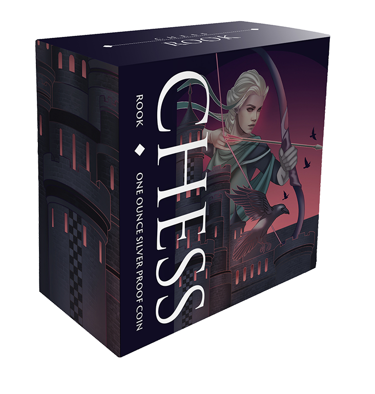 Chess Rook 2026 $1 1oz Silver Black Proof Coin
