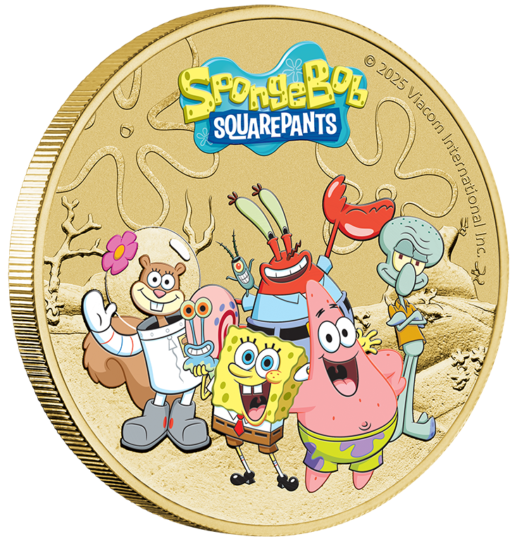 Spongebob & Friends 2025 $1 Coloured Collector Coin in Card