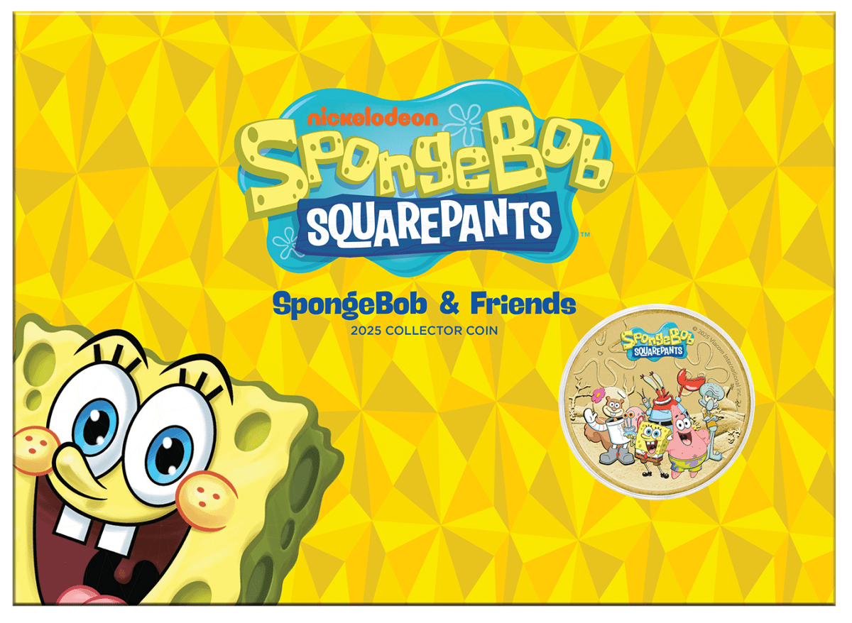 Spongebob & Friends 2025 $1 Coloured Collector Coin in Card - Nova Coins