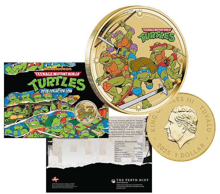 Teenage Mutant Ninja Turtles 2025 $1 Coin In Card - Nova Coins