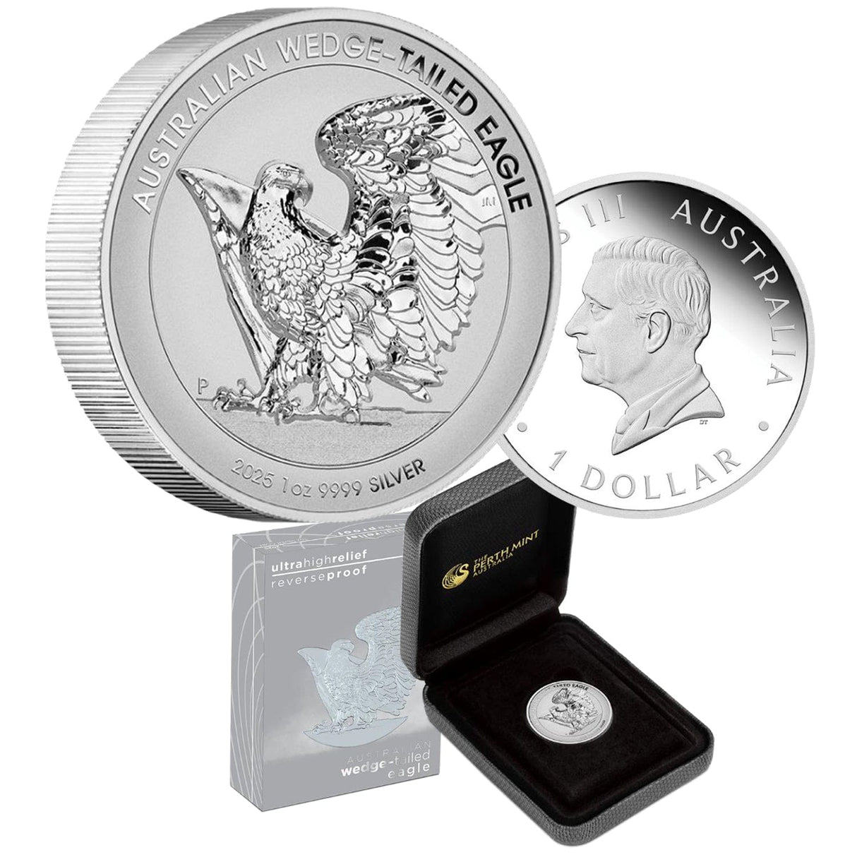 Australian Wedge-tailed Eagle - 2025 $1 1oz Silver Proof Ultra High-Relief Coin