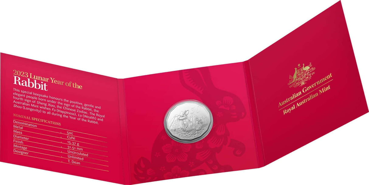 2023 50c Lunar Year of the Rabbit - Tetra Decagon Uncirculated Coin