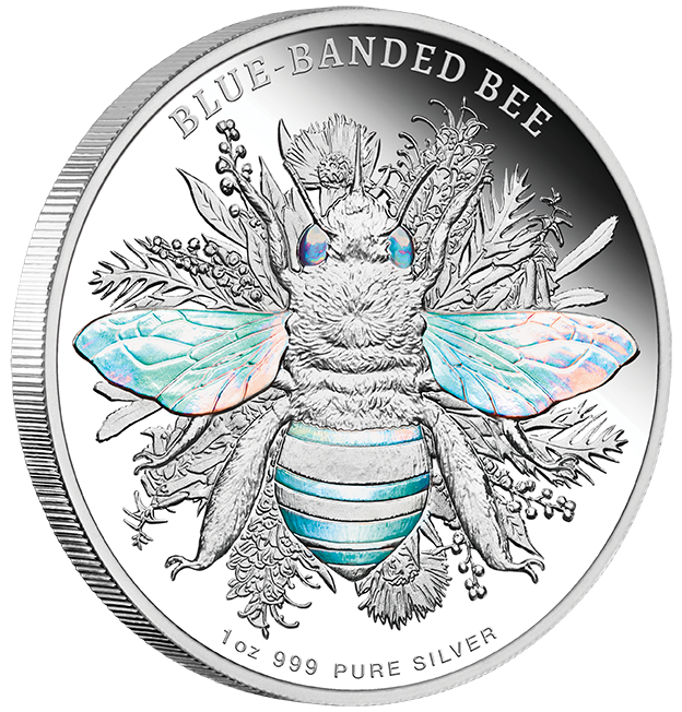 Australian Native Bees - Blue-banded Bee 2025 1oz Silver Proof Hologram Coin