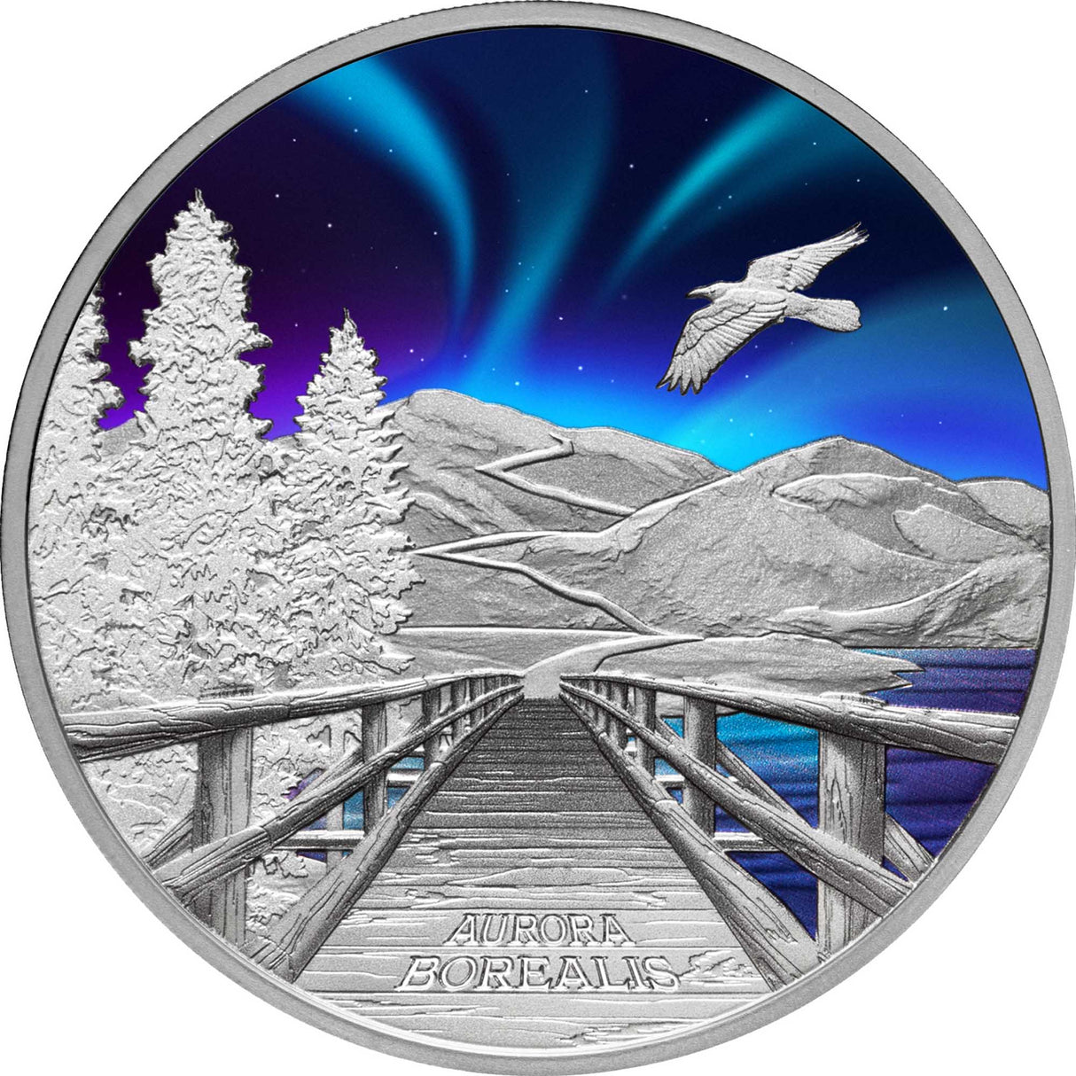 2023 Aurora Borealis 1oz Silver Proof Coloured Coin