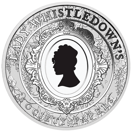 2026 1oz Bridgerton Lady Whistledown Coloured Silver Coin