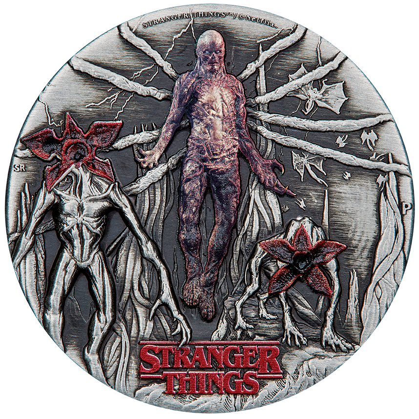 2026 $2 Stranger Things Villains 2oz Silver Antiqued Coloured Coin