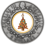 2025 $2 Santa’s Workshop 2oz Silver Antiqued Coloured Coin