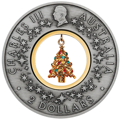 2025 $2 Santa’s Workshop 2oz Silver Antiqued Coloured Coin