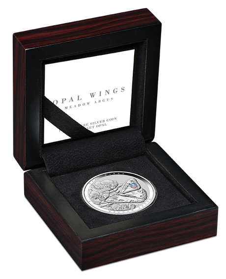 2026 Australian Opal Wings - Meadow Argus 1oz Silver Proof Coin with Opal Insert