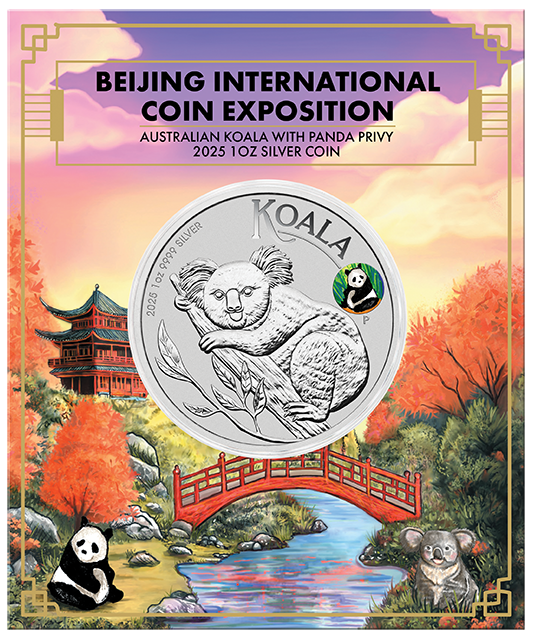 BICE - Australian Koala with Panda Privy 2025 1oz Silver Coin in Card