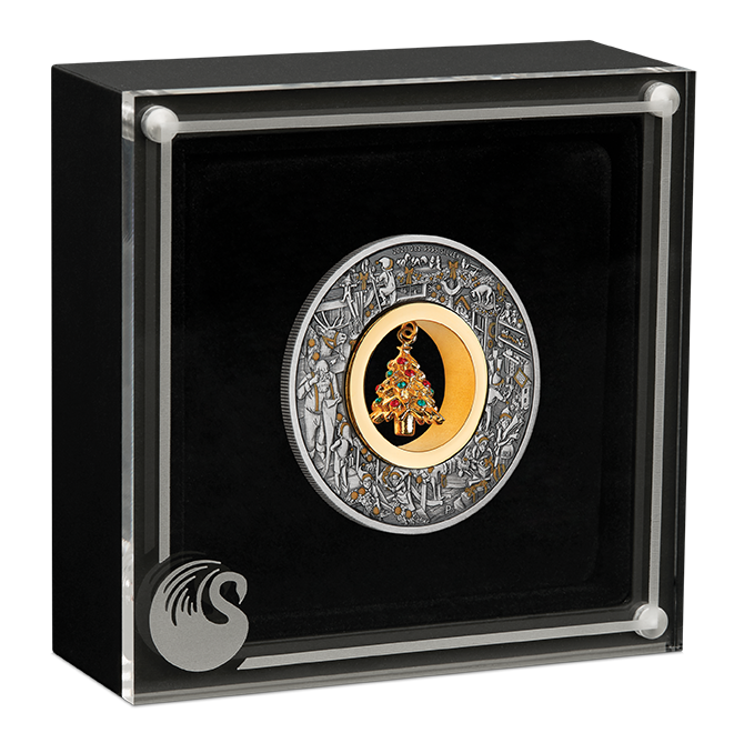 2025 $2 Santa’s Workshop 2oz Silver Antiqued Coloured Coin