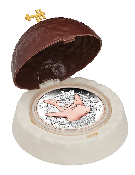 2025 SpongeBob SquarePants - Patrick Star 2oz Silver Proof Gilded Coin